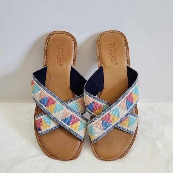 Toms Viv Crisscross Geometric Flat Slide Sandals Size 5.5 NWT - Picture 6 of 13